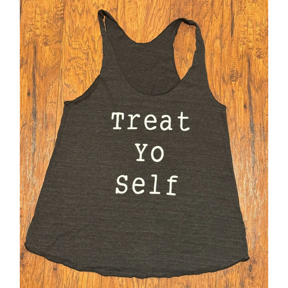 American Apparel Treat Yo Self - Women's Racer Back Tank Charcoal - Large - Picture 3 of 8